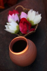 Pink lotus in the pond