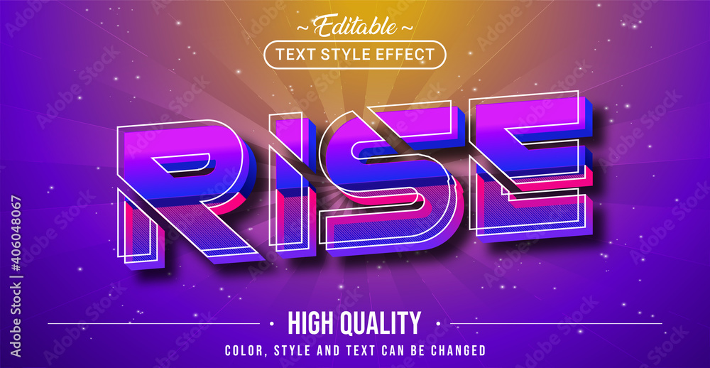 Poster editable text style effect - rise text style theme.