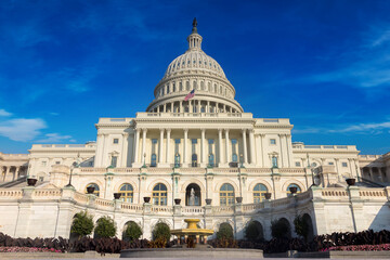 Fototapeta na wymiar The United States pf America capitol building on a sunny day. Washington DC. USA.