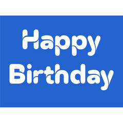 white happy birthday sentences on a blue background