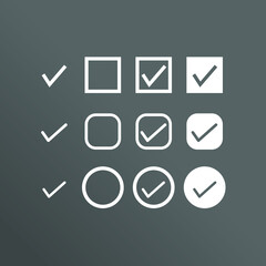 Set of tick or check icon
