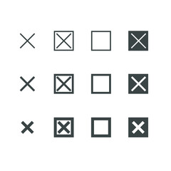 Set of cross or close icon
