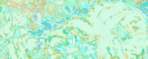 Fototapeta na wymiar Bright Leaf Texture. Blue Forest Decor. Green Silky Texture. Ice Stylish Poster. Orange Autumn Backdrop. Pastel Summer Decoration. Azure Abstract Element.