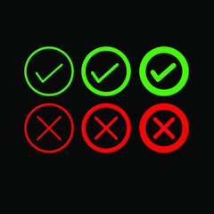 Set of yes and no icon
