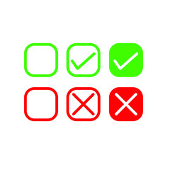 Set of yes and no icon
