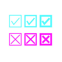 Set of yes and no icon
