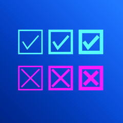 Set of yes and no icon
