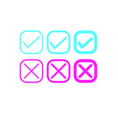 Set of yes and no icon
