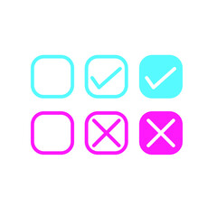 Set of yes and no icon
