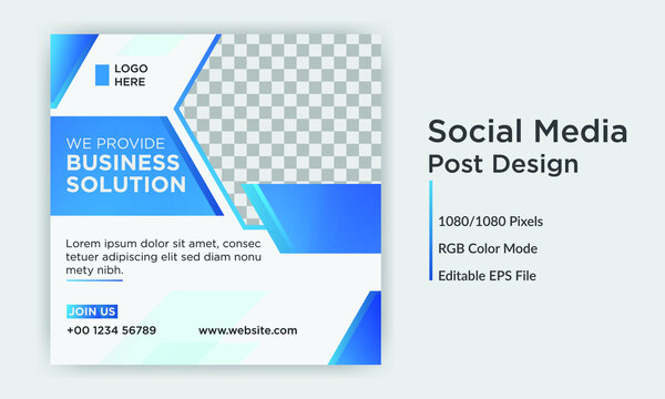 Corporate business social media post banner design template