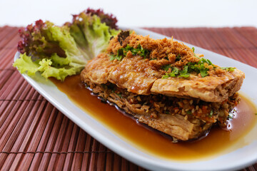 tofu fried with Chinese sauce