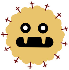 突起のたくさんついたウイルスや菌のイメージ素材