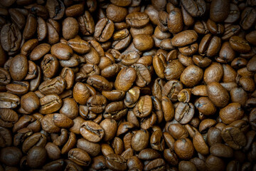 Top down photo of fresh coffee beans