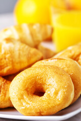 Selection of Breakfast Pastries on a plate. High quality photo.