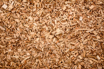 Pile of brown wood chips