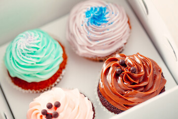 Cupcake Box to Take-Away. High quality photo.