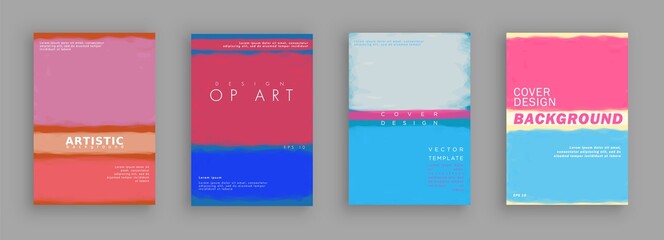 Minimalistic art. Cover design. Abstract painting style. Colorful background geometric patterns.