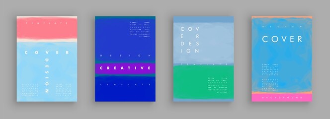 Minimalistic art. Cover design. Abstract painting style. Colorful background geometric patterns.