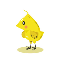 Cute happy little yellow Easter chicken