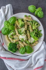 home made healthy one pot pasta with vegetables