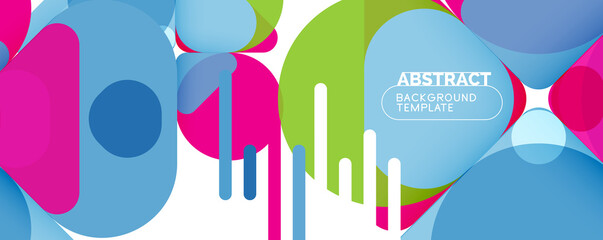 Modern geometric round shapes and dynamic lines, abstract background. Vector illustration for placards, brochures, posters and banners