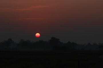 Close up beautiful sunrise in the morning