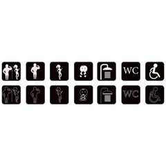 Toilet sign. WC sign.