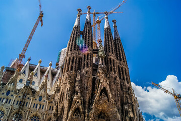 Sagrada Familia on a sunny day, summer 2015