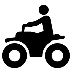 gz1032 GrafikZeichnung - quad bike icon. - ATV - All Terrain Vehicle - off road track with atv rider - simple black pictogram on white background - square - xxl g10133 © fotohansel