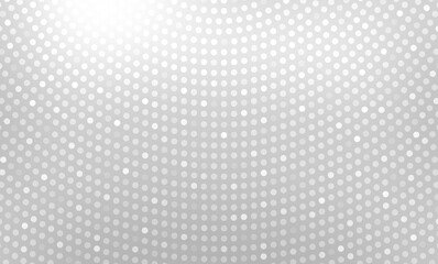 Holidays glitter dots mosaic half-circle light grey background.