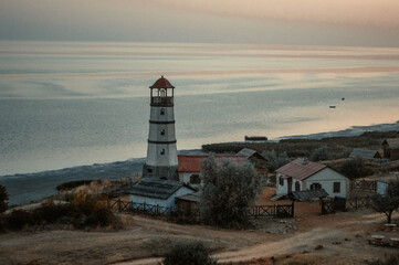 lighthouse at sunset