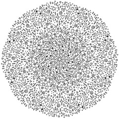 mandala lined doodle valentine love shell star sweet wave bubble donut candy  coloring book page black and white background