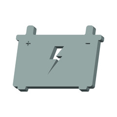 Car gray battery on a white background 3d, vector
