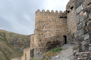 Fototapeta premium Khertvisi fortress walls and entrance in Georgia