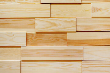 Wooden background from small boards. Warm colors. Wood texture.