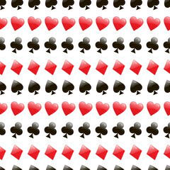 Seamless pattern card suits for game background design. Game sign. 