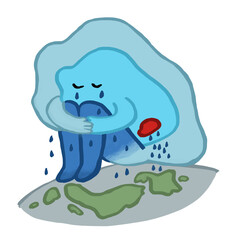雨雲レーダー　梅雨　キャラクター　泣く
