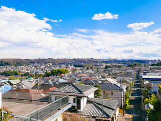 Fototapeta premium 丘の上から眺める住宅街