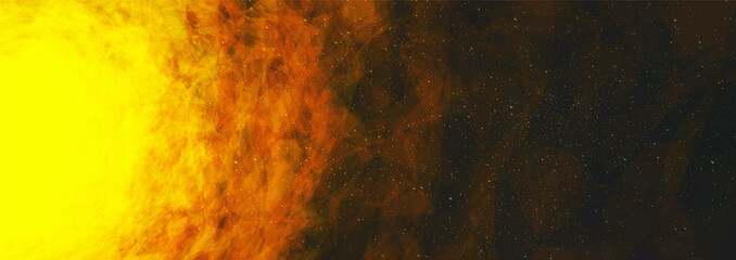 Vector Explosion The Sun on interstellar Universe background,science and education concept.