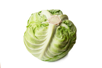 A head of fresh cabbage. Healthy eating. Isolated on white background.