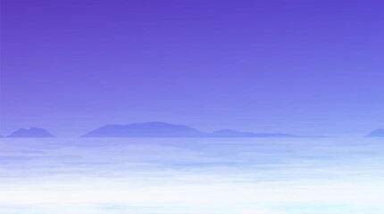 Naklejka na ściany i meble Sea Of Frog on Blue mountain background,Comic Cartoon Concept design,vector illustration