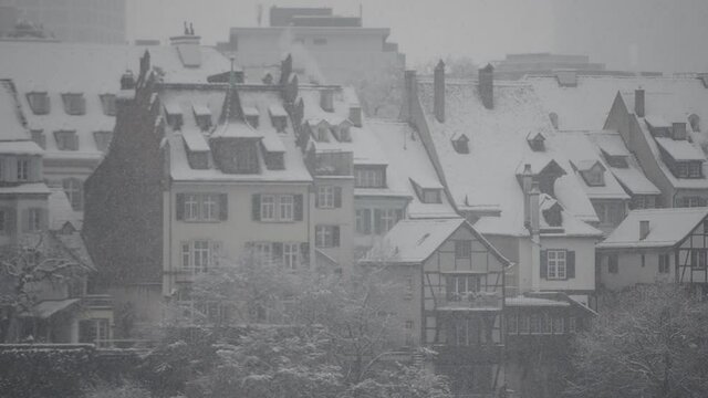 Schnee im Basel St. Alban
