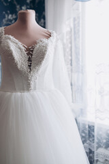 beautiful bride dress details of the morning