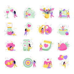 Valentines Flat Icon Set