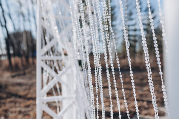 the decoration of a wedding arch
