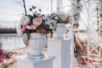 the decoration of a wedding arch