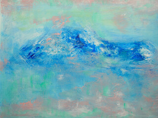 abstract acrylic background - mountain flowers - art concept