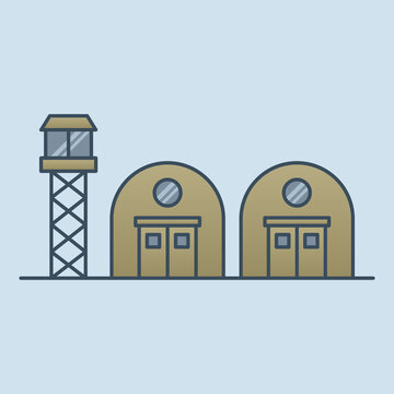 Military Base Camp Vector Illustration