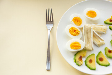 Fototapeta na wymiar healthy food, breakfast, healthy lifestyle, diet, lifestyle, eggs, avocado