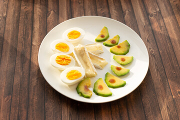 Obraz na płótnie Canvas healthy food, breakfast, healthy lifestyle, diet, lifestyle, eggs, avocado